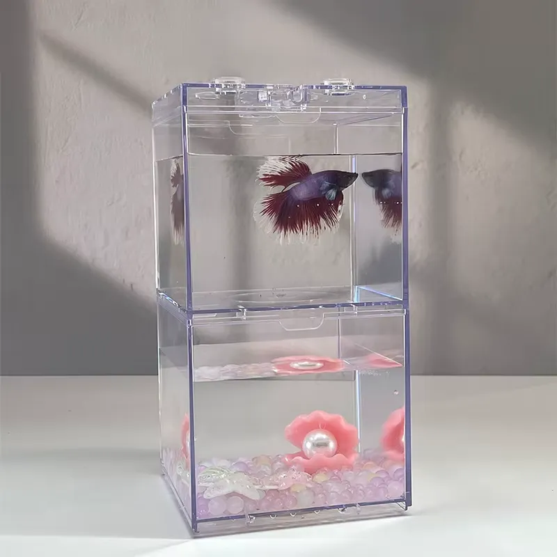 Aquarium Fish Light - Relaxlines Mini Aquarium Box Table Decoration