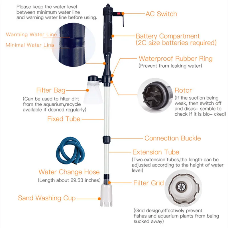 Electric Water Changer Vacuum  - огляд і ціна Gravel Vacuum Cleaner